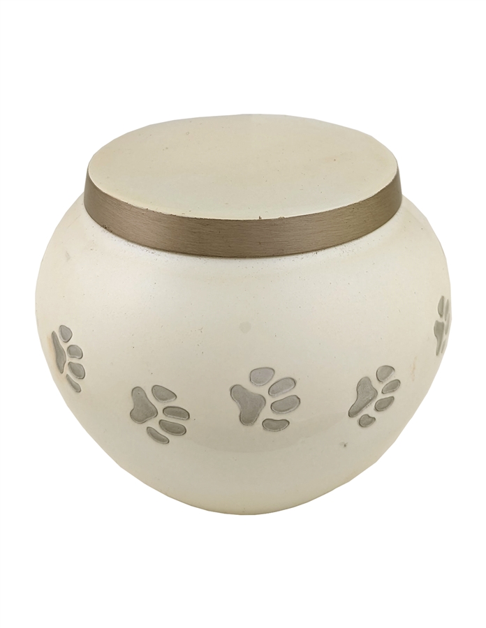 Pearl White Paw Print - MS